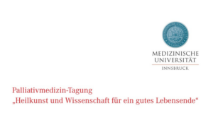 Titelbild des Folder zur Palliativmedizin-Tagung "Heilkunst und Wissenschaft für ein gutes Lebensende" in Innsbruck