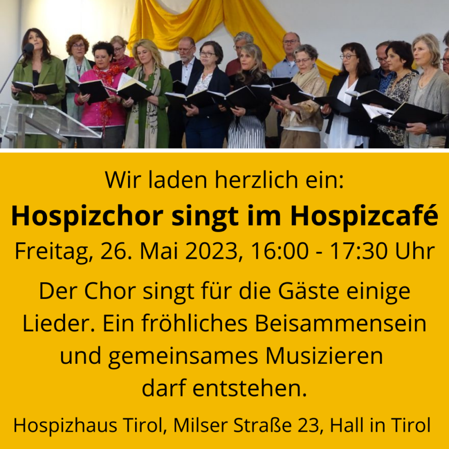 Infografik zum Thema: Hospizchor singt im Hospizcafé - Herzliche Einladung