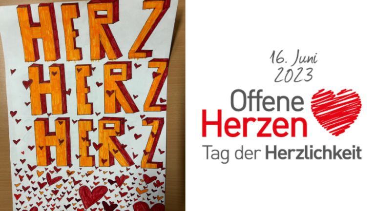 Tag der Herzlichkeit mit Bild und Schrift "Herz"