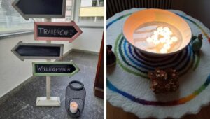 Symbolfoto Trauercafé Imst - Wegweiser und Kerzen