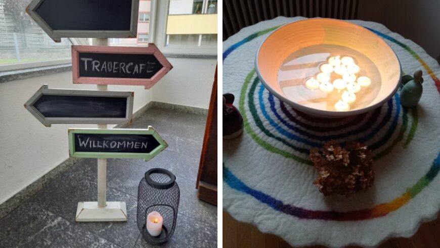 Symbolfoto Trauercafé Imst - Wegweiser und Kerzen