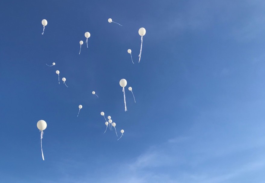 Luftballons am Himmel