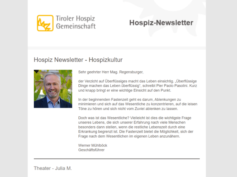 Screenshot Hospiz Newsletter Februar 2024