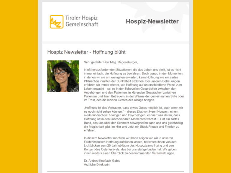 Screenshot Hospiz Newsletter - April