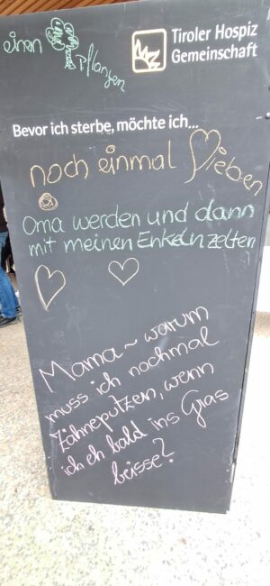 Tafel mit Gedanken