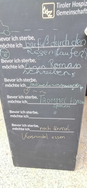 Tafel mit Gedanken