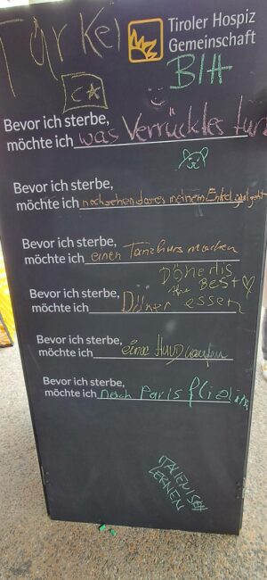 Tafel mit Gedanken