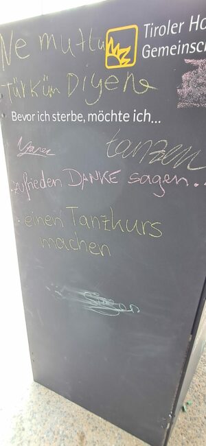 Tafel mit Gedanken