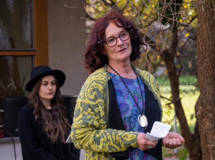 Elisabeth Draxl bei ihrer Ansprache