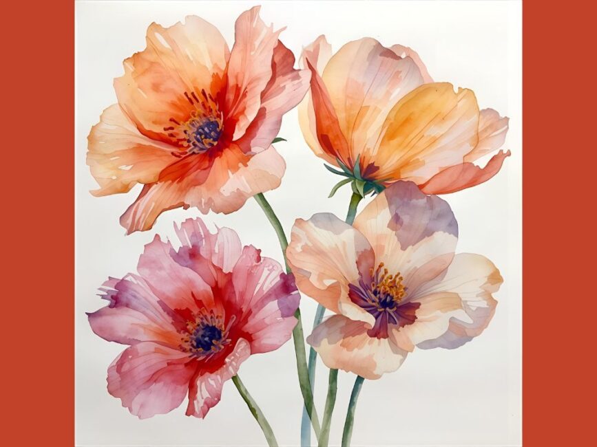 Gemalte Blumen, erstellt mit Canva KI