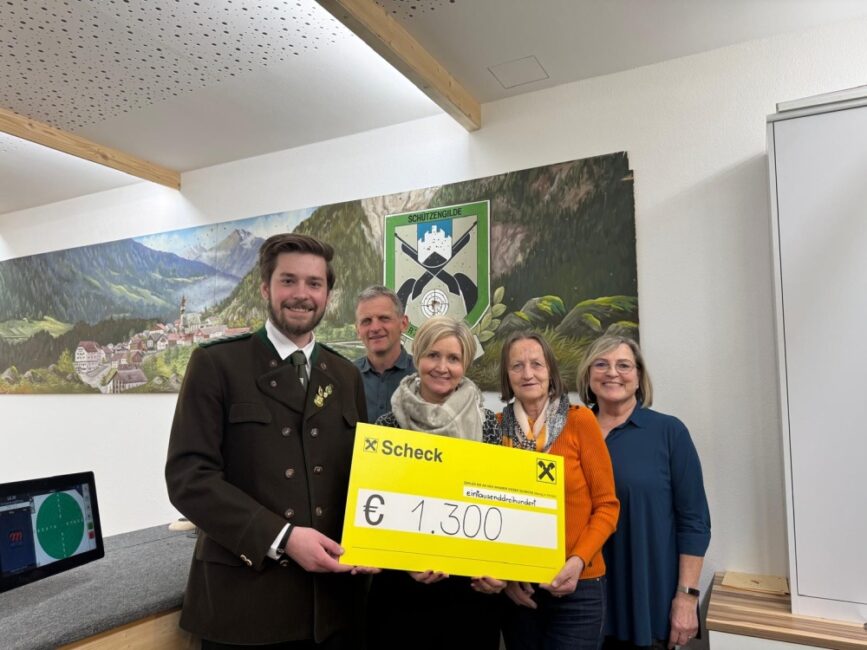 Spendenübergabe Hospizteam Pitztal und Schützengilde Arzl