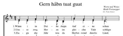 Ausschnitt Noten Lied Gern habn tuat guat